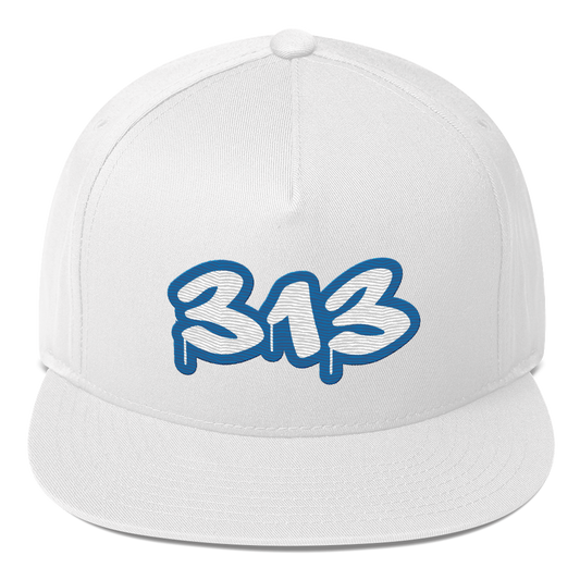 Detroit '313' Flat BIll Snapback (Azure Tag Font)