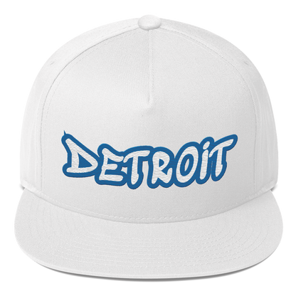 'Detroit' Flat Bill Snapback (Azure Tag Font)