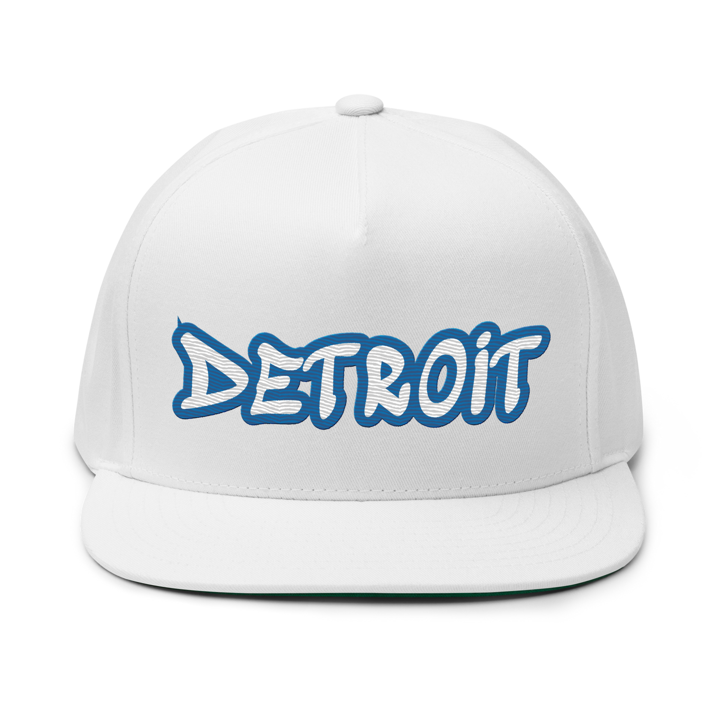 'Detroit' Flat Bill Snapback (Azure Tag Font)