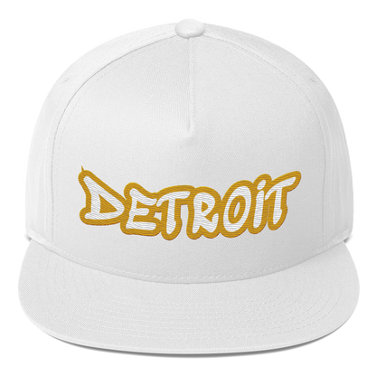 'Detroit' Flat Bill Snapback (Gold Tag Font)