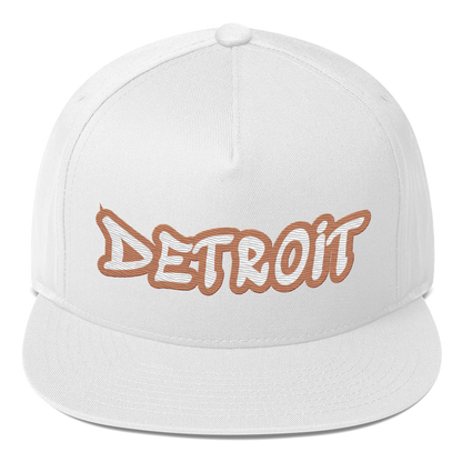 'Detroit' Flat Bill Snapback (Copper Tag Font)