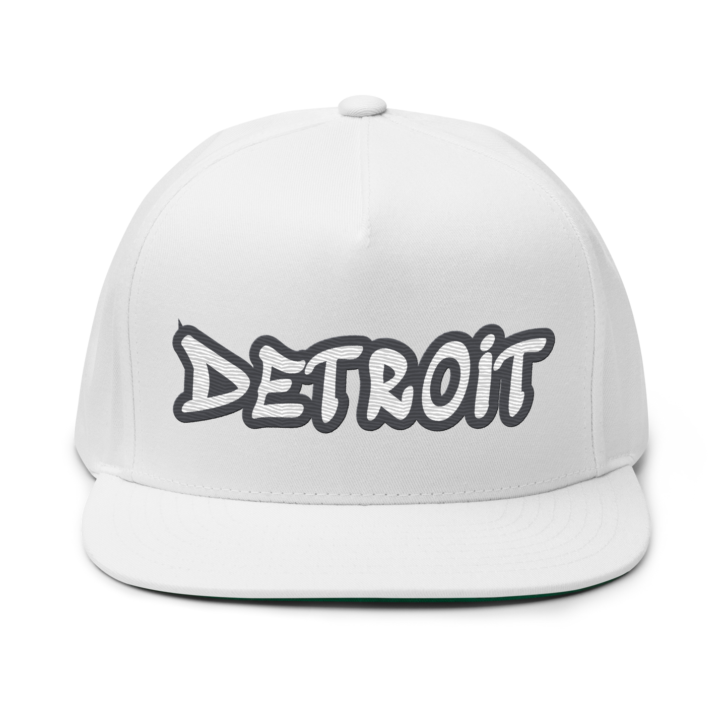 'Detroit' Flat Bill Snapback (Iron Ore Grey Tag Font)