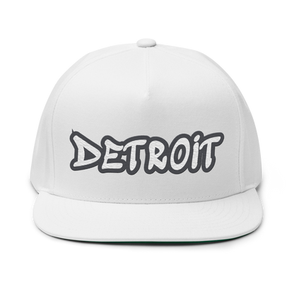 'Detroit' Flat Bill Snapback (Iron Ore Grey Tag Font)