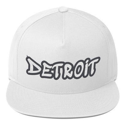 'Detroit' Flat Bill Snapback (Iron Ore Grey Tag Font)