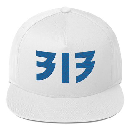 Detroit '313' Snapback (Glam Font) | 5-Panel - Azure