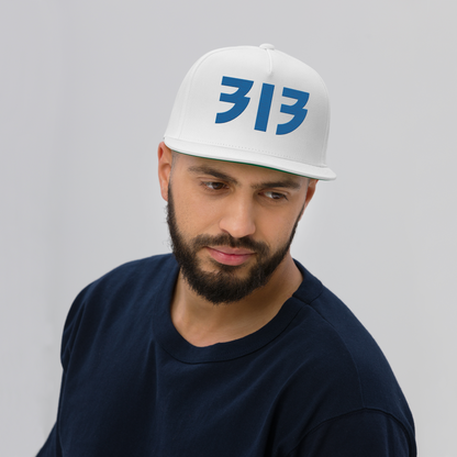 Detroit '313' Snapback (Glam Font) | 5-Panel - Azure