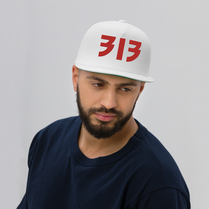 Detroit '313' Snapback (Glam Font) | 5-Panel - Aliform Red