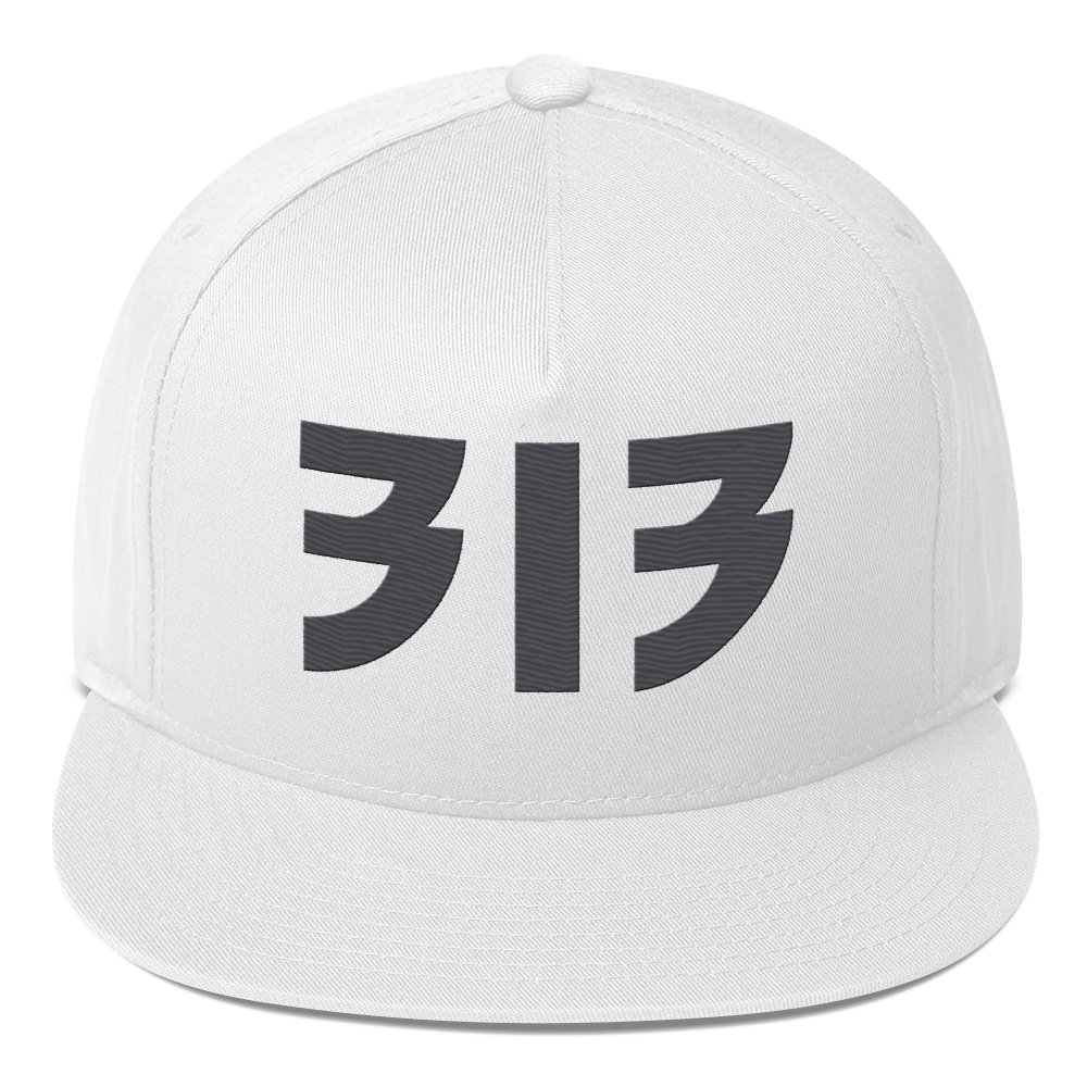 Detroit '313' Snapback (Glam Font) | 5-Panel - Iron Ore Grey