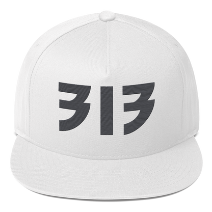 Detroit '313' Snapback (Glam Font) | 5-Panel - Iron Ore Grey