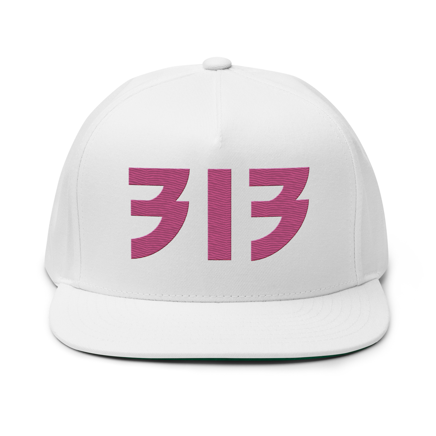 Detroit '313' Snapback (Glam Font) | 5-Panel - Apple Blossom Pink