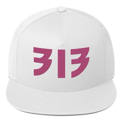 Detroit '313' Snapback (Glam Font) | 5-Panel - Apple Blossom Pink