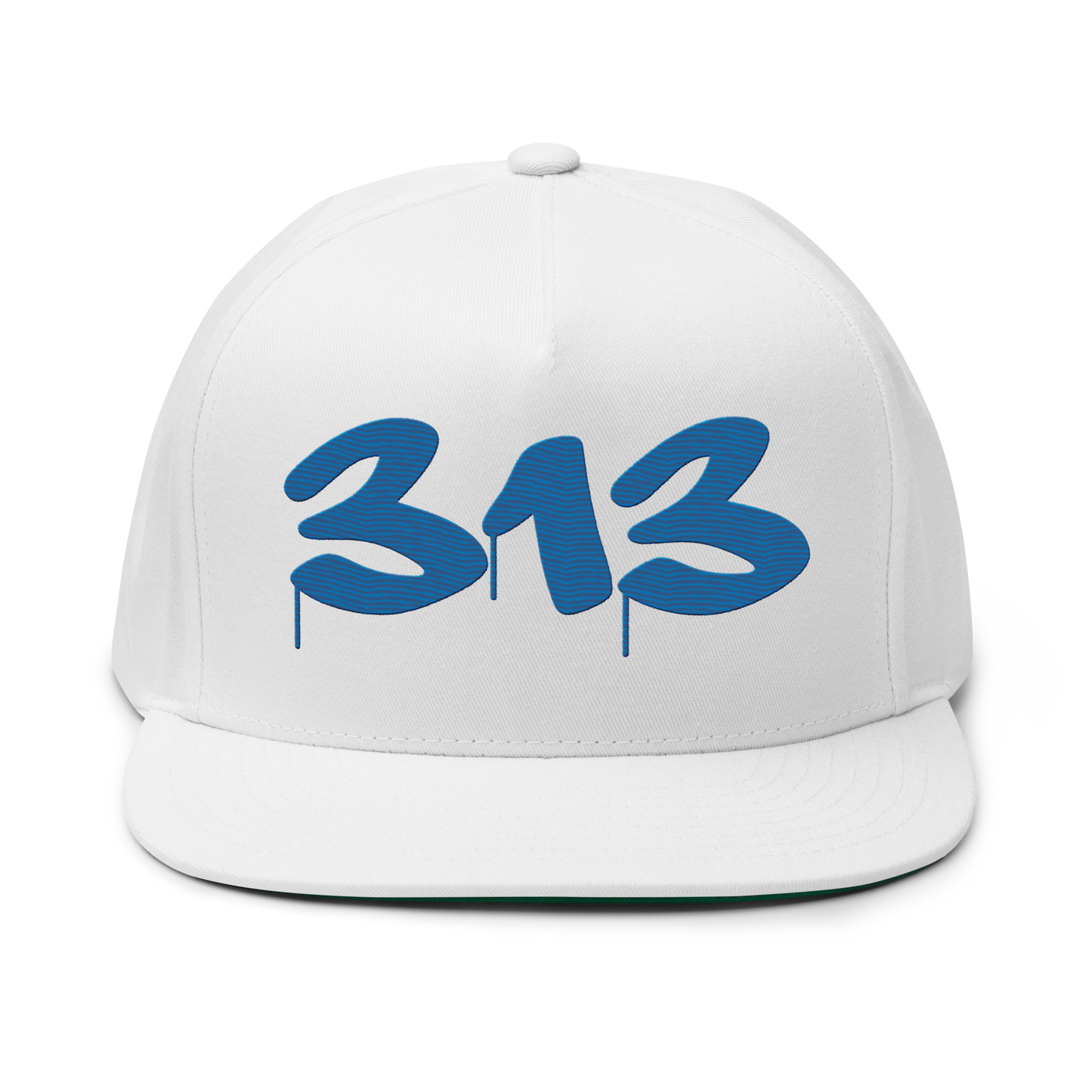 Detroit '313' Snapback (Tag Font) | 5-Panel - Azure