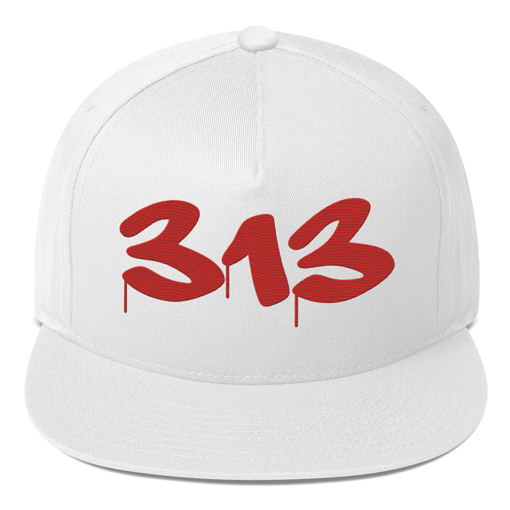 Detroit '313' Snapback (Tag Font) | 5-Panel - Aliform Red