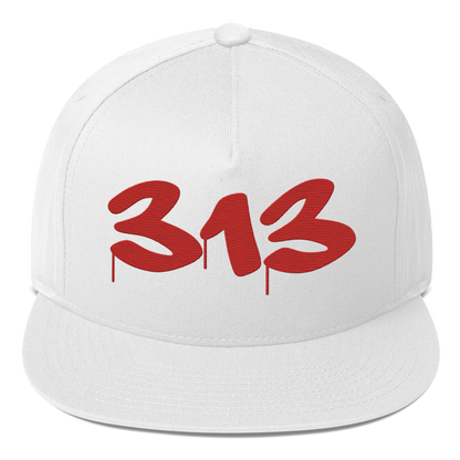 Detroit '313' Snapback (Tag Font) | 5-Panel - Aliform Red