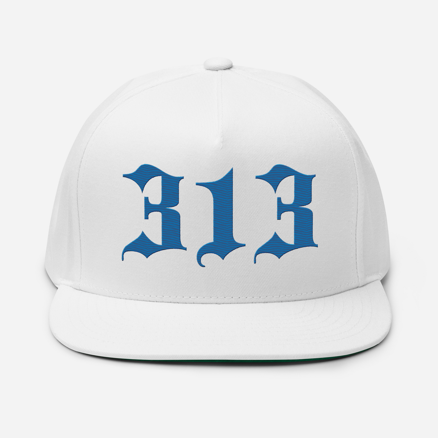 Detroit '313' Snapback (Old English Font) | 5-Panel - Azure