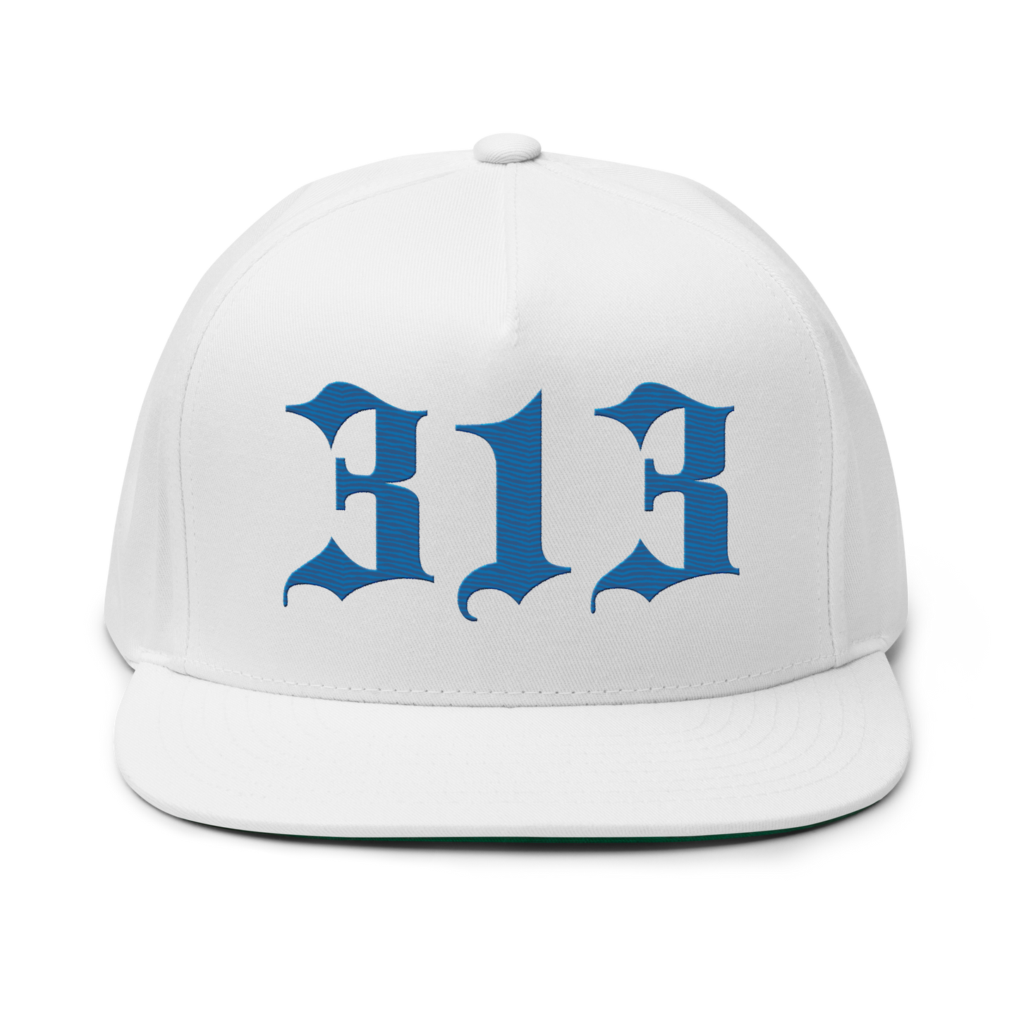 Detroit '313' Snapback (Old English Font) | 5-Panel - Azure