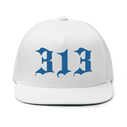 Detroit '313' Snapback (Old English Font) | 5-Panel - Azure