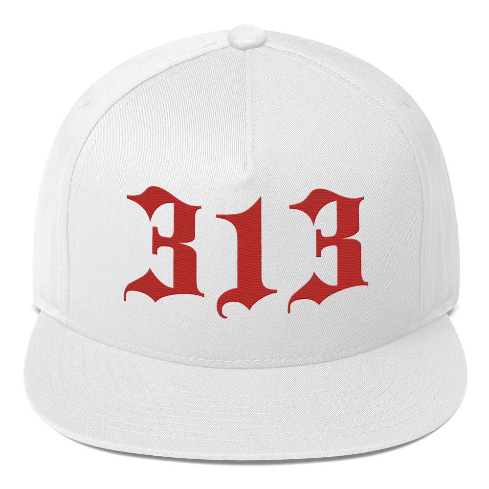 Detroit '313' Snapback (Old English Font) | 5-Panel - Aliform Red