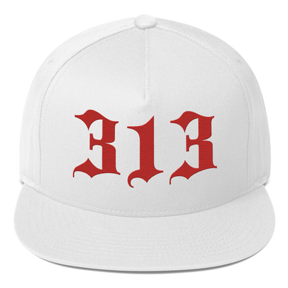 Detroit '313' Snapback (Old English Font) | 5-Panel - Aliform Red