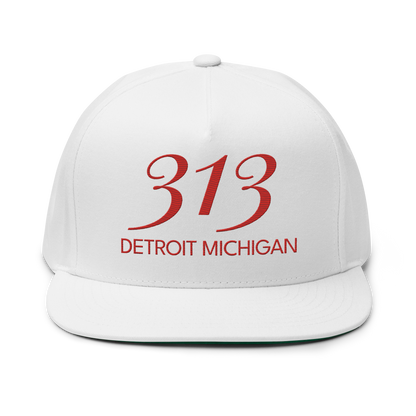 '313 Detroit Michigan' Snapback | 5-Panel - Aliform Red