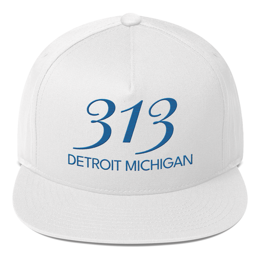 '313 Detroit Michigan' Snapback | 5-Panel - Azure