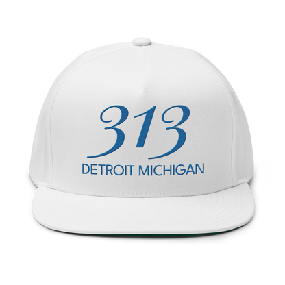 '313 Detroit Michigan' Snapback | 5-Panel - Azure