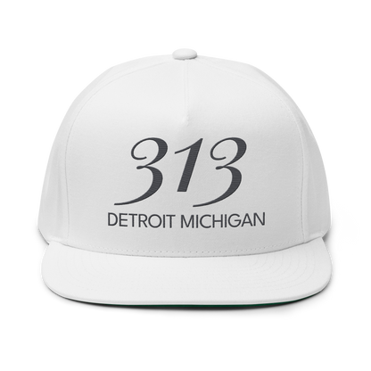 '313 Detroit Michigan' Snapback | 5-Panel - Iron Ore Grey