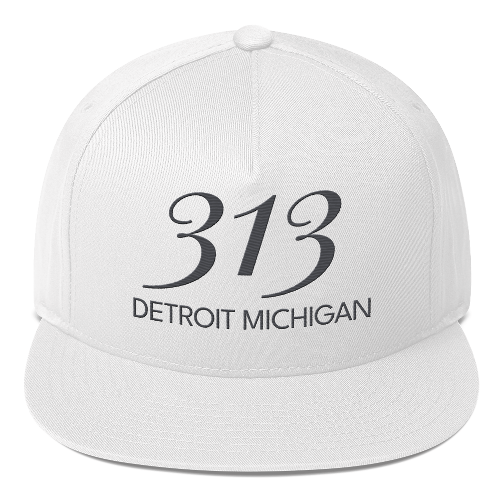 '313 Detroit Michigan' Snapback | 5-Panel - Iron Ore Grey