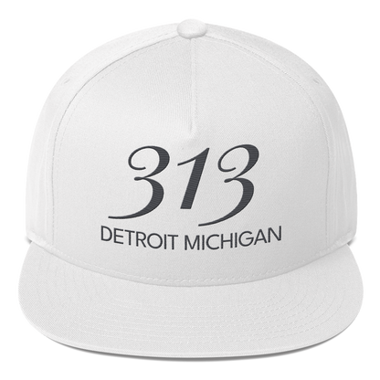 '313 Detroit Michigan' Snapback | 5-Panel - Iron Ore Grey