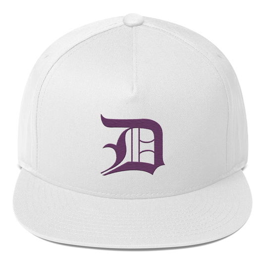 Detroit 'Old English D' Flat Bill Snapback (Plum)