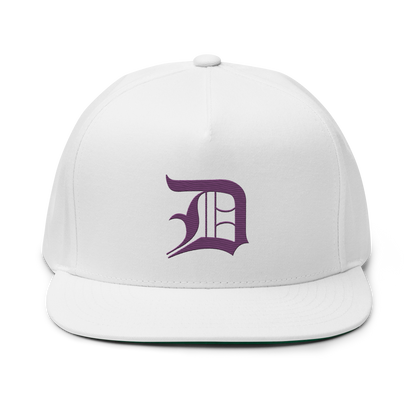 Detroit 'Old English D' Flat Bill Snapback (Plum)