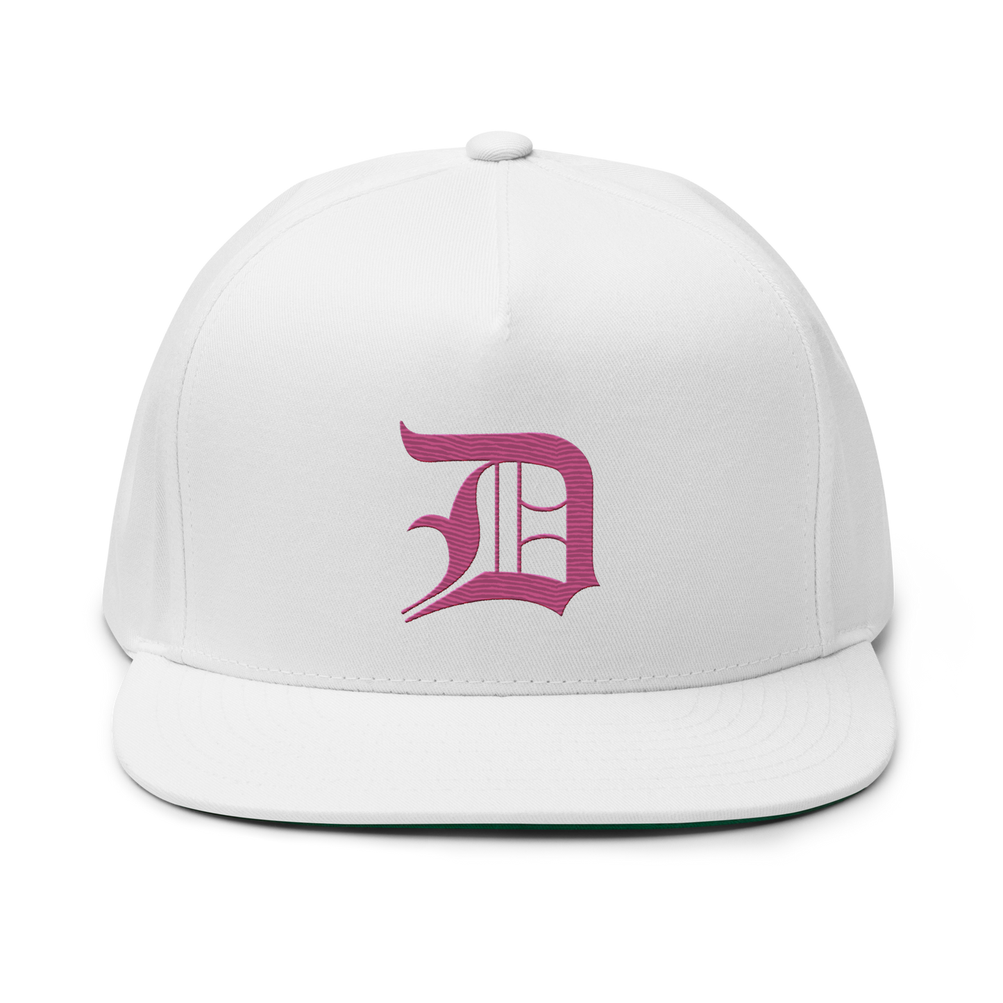 Detroit 'Old English D' Flat Bill Snapback (Apple Blossom Pink)