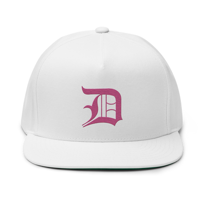 Detroit 'Old English D' Flat Bill Snapback (Apple Blossom Pink)