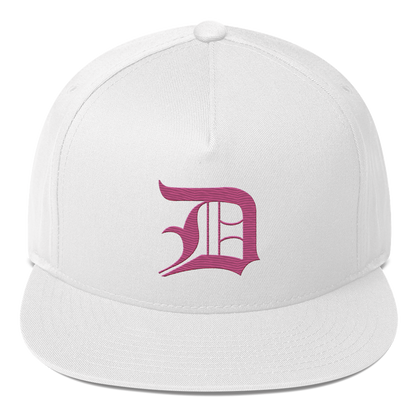 Detroit 'Old English D' Flat Bill Snapback (Apple Blossom Pink)