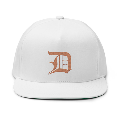 Detroit 'Old English D' Flat Bill Snapback (Copper Color)