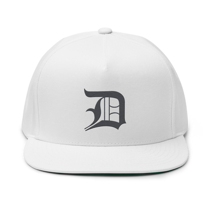 Detroit 'Old English D' Flat Bill Snapback (Iron Ore Grey)