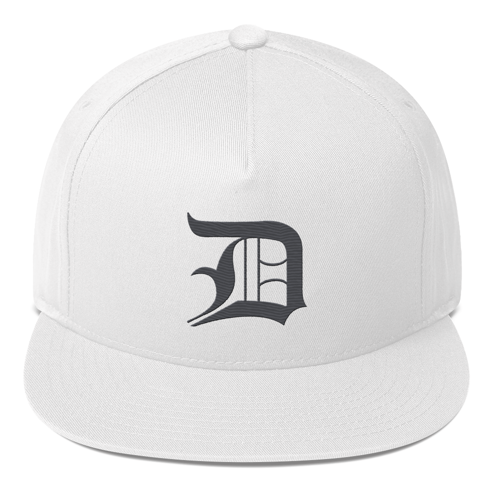 Detroit 'Old English D' Flat Bill Snapback (Iron Ore Grey)