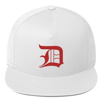 Detroit 'Old English D' Flat Bill Snapback (Aliform Red)