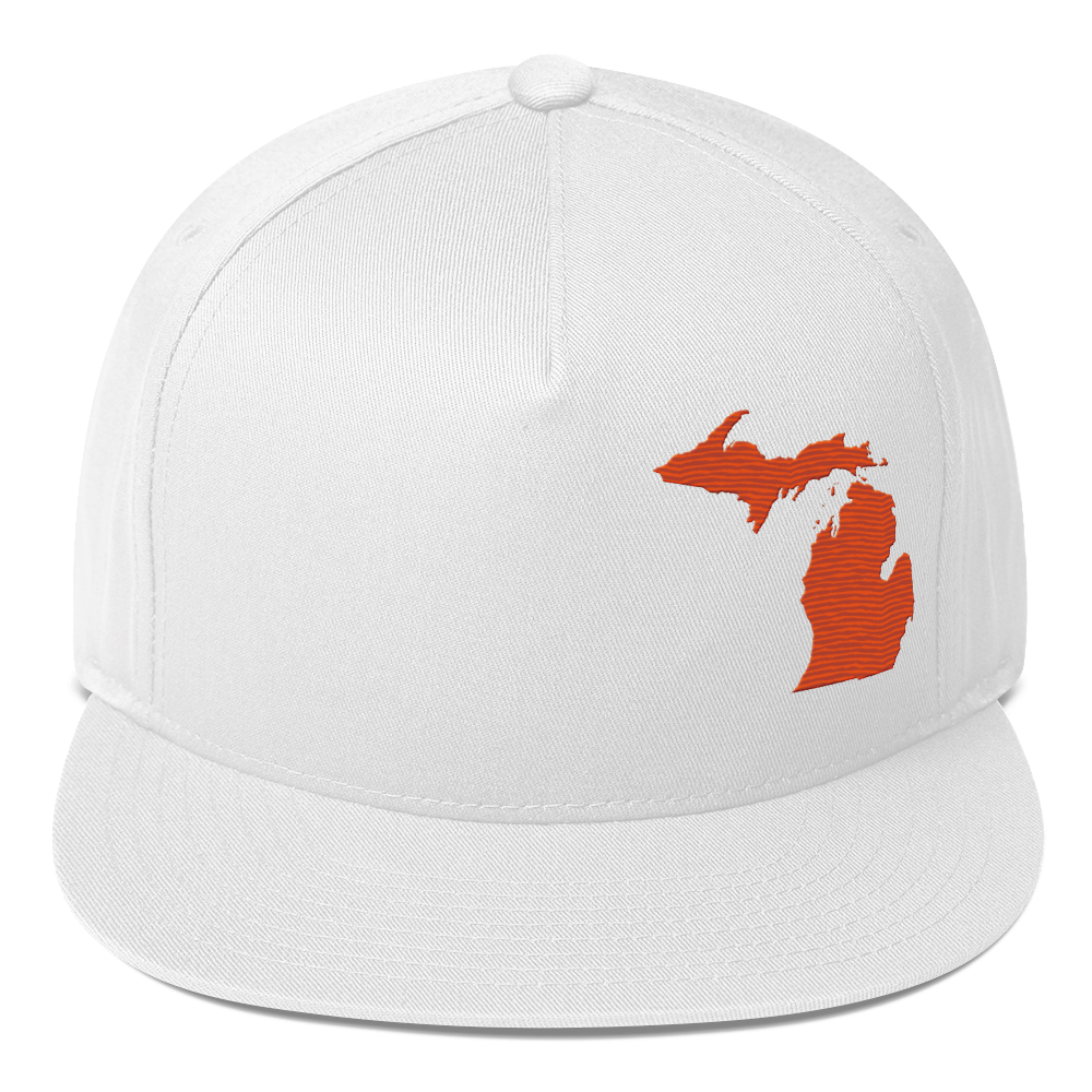 Michigan Snapback | 5-Panel - Maple Leaf Orange Outline