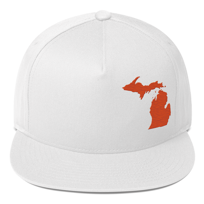 Michigan Snapback | 5-Panel - Maple Leaf Orange Outline