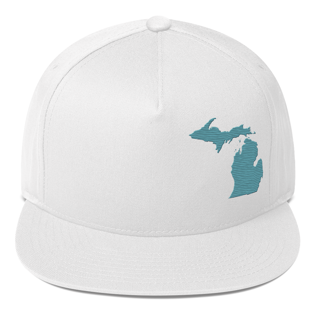 Michigan Snapback | 5-Panel - Huron Blue Outline