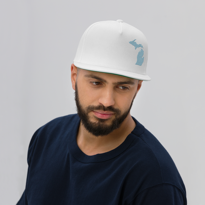 Michigan Snapback | 5-Panel - Opal Blue Outline