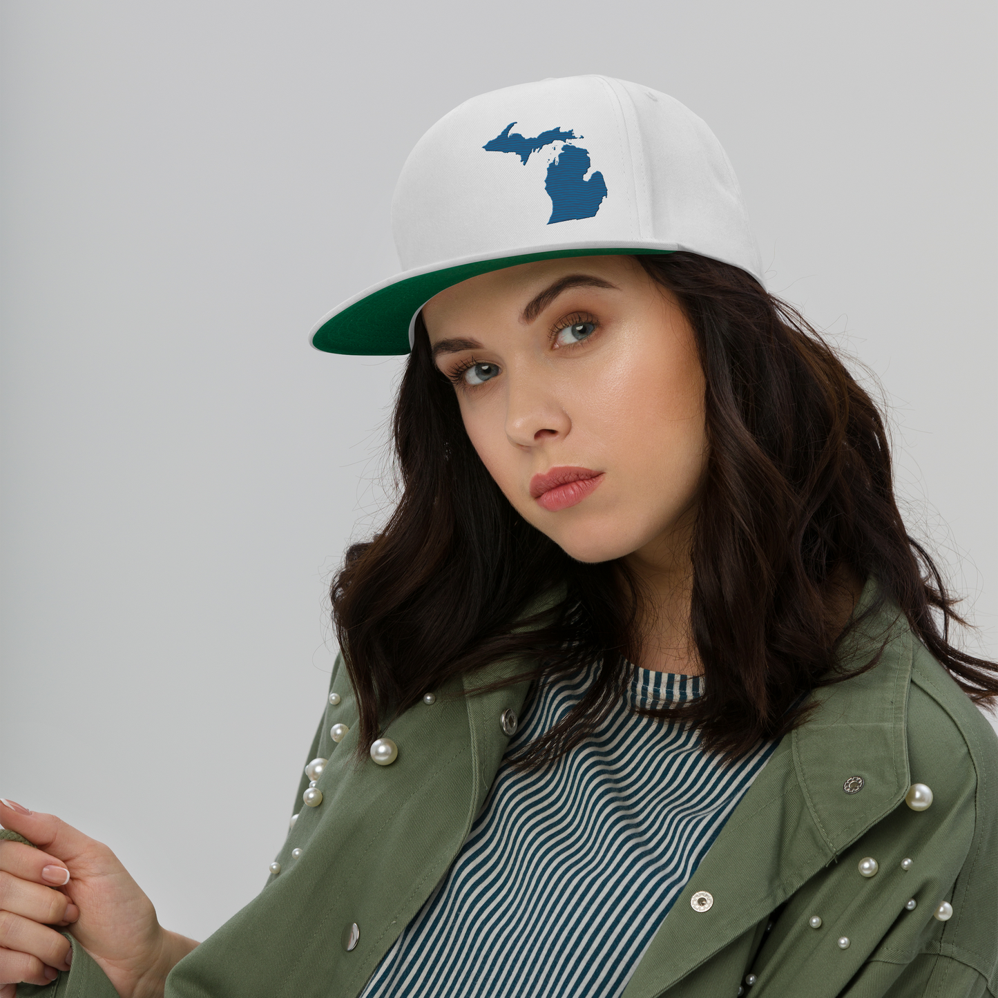 Michigan Snapback | 5-Panel - Blueberry Outline