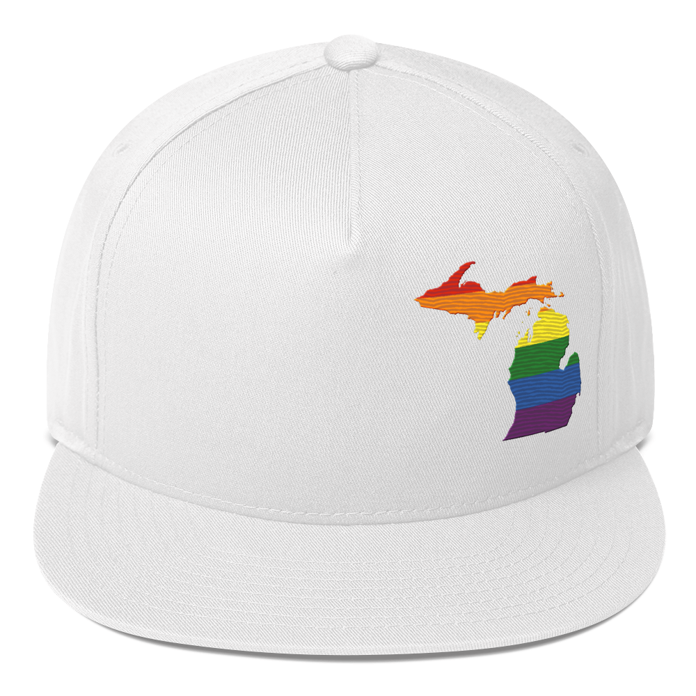 Michigan Snapback | 5-Panel - Rainbow Pride Outline