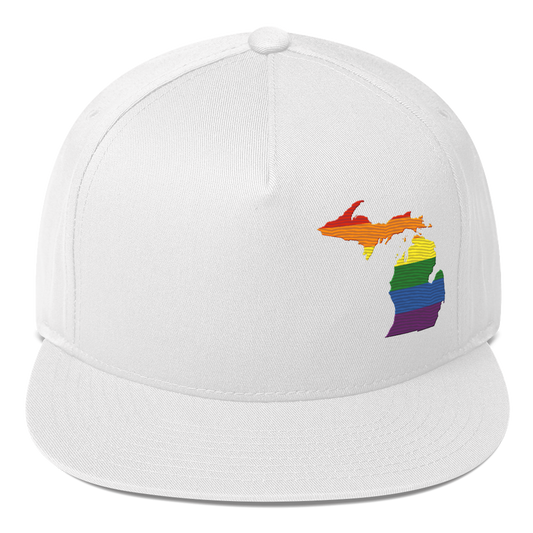 Michigan Snapback | 5-Panel - Rainbow Pride Outline