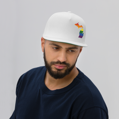 Michigan Snapback | 5-Panel - Rainbow Pride Outline