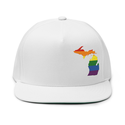 Michigan Snapback | 5-Panel - Rainbow Pride Outline