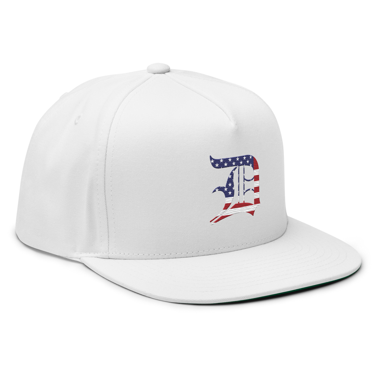 Detroit 'Old English D' Flat Bill Snapback (Patriotic Edition)