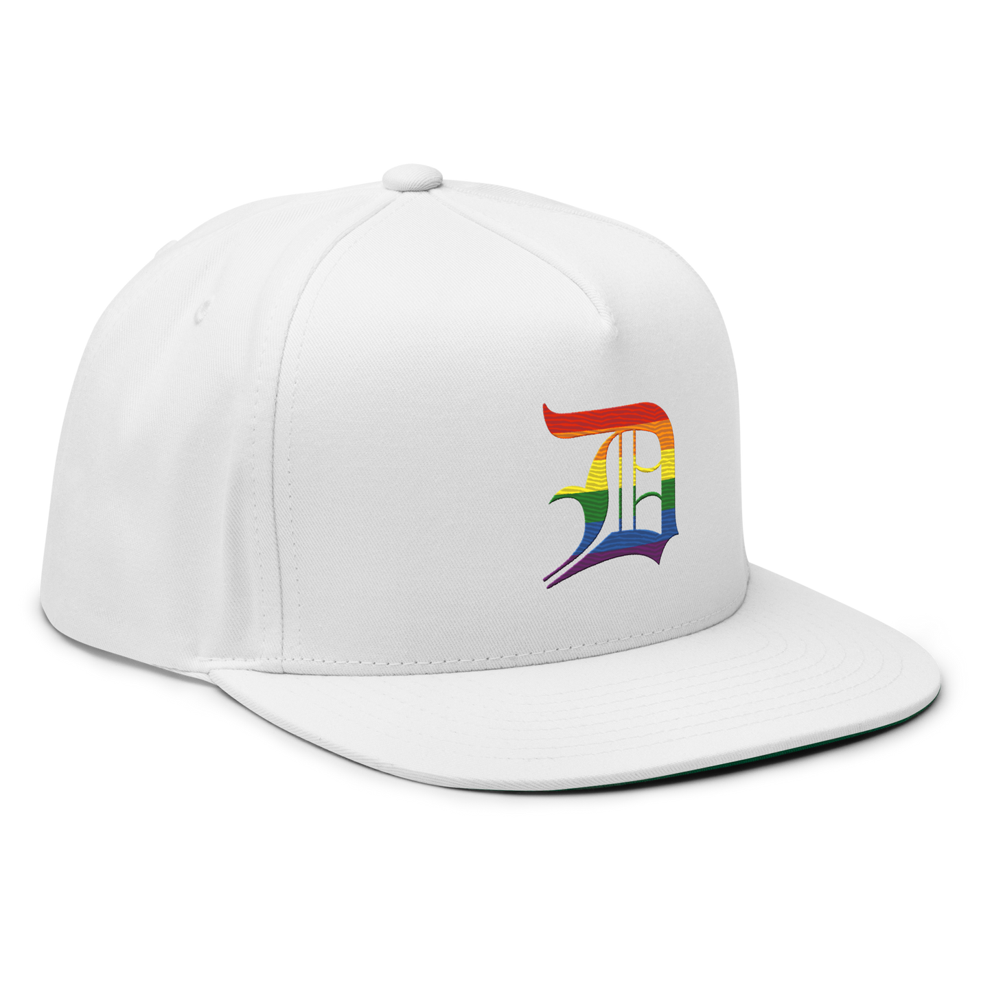 Detroit 'Old English D' Flat Bill Snapback (Rainbow Pride Edition)