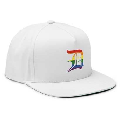 Detroit 'Old English D' Flat Bill Snapback (Rainbow Pride Edition)